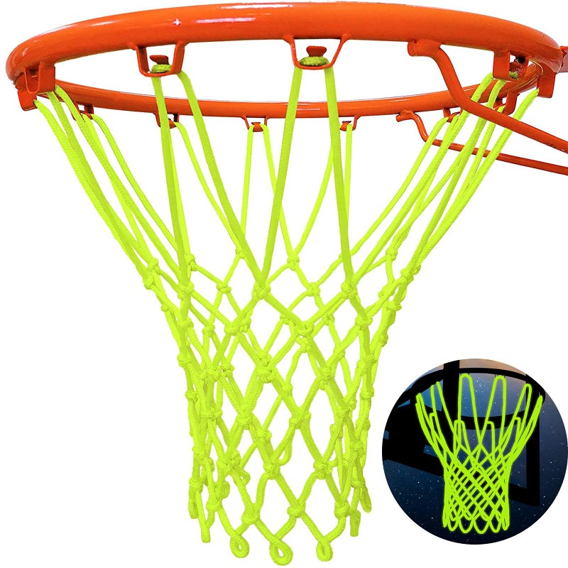 NEIJIANG Glow Basketball Net, Nightlight Basketball Net Luminous Outdoor Portable Sun Powered Sport Nylon (Green) - Image 3